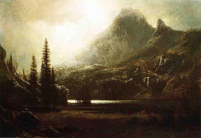 Albert Bierstadt By_a_Mountain_Lake oil painting image